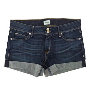 Hudson Croxley Shorts 30 Dark Blue Cuffed Denim Flap Pocket Festival Summer
